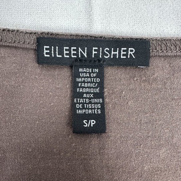 Eileen Fisher Brown Long Sleeve Tunic Top Womens Size Small Viscose Blend - Picture 3 of 4